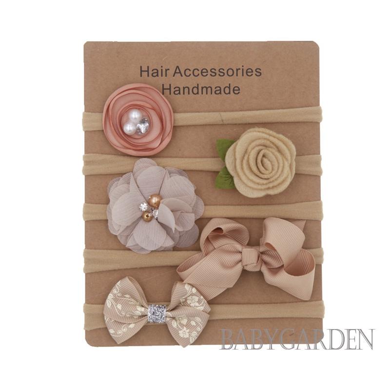 Set 5 Băng Đô Nơ Xinh Xắn Mềm Mại Cho Bé Gái