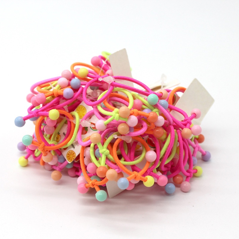 Set 10 Dây Buộc Tóc Bện Bằng Da Màu Kẹo Ngọt Thời Trang Cho Bé Gái