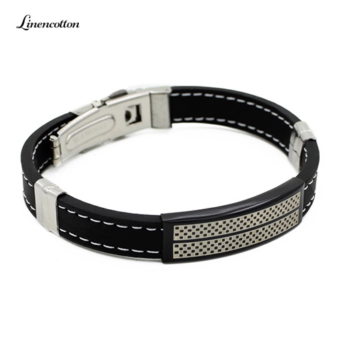 Vòng Tay Cao Su Lanh Khoá Inox Cho Nam