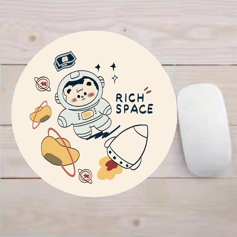Lót chuột, bàn di chuột hình tròn 20x20cm họa tiết ngộ nghĩnh, cute