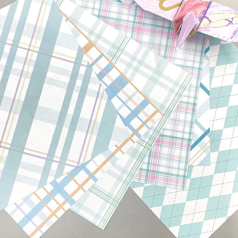 Giấy Xếp Hình origami Sọc Ca Rô Hai Mặt 15cm Nhiều Màu Sắc