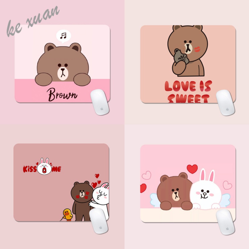 Tấm Lót Chuột Và Bàn Phím Máy Tính In Hình Gấu Nâu Dễ Thương