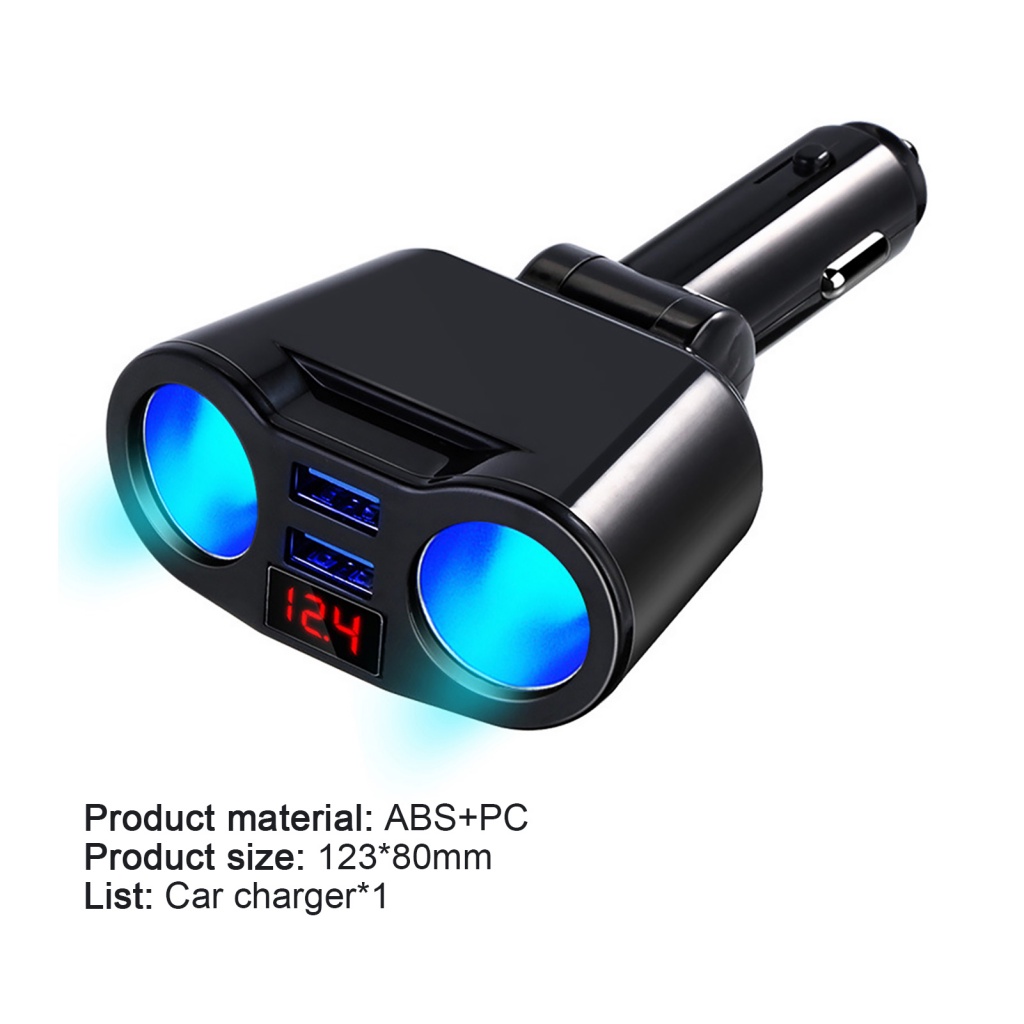 Tẩu Sạc USB ABS Có Màn Hình Kỹ Thuật Số Hình Hoa Hướng Dương Bảo Vệ An Toàn Cho Xe Hơi