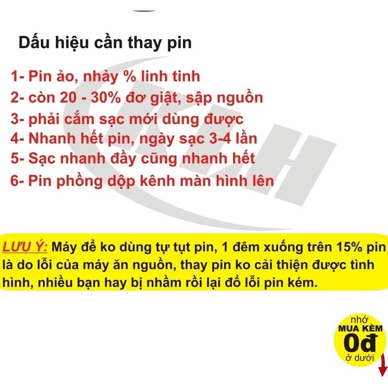 Pin Eu Cho Ip 5/ 5s/ 5c/ 5se/ 6/ 6p/ 6s/ 6sp/ 7/ 7p/ 8/ 8p Mới 100% Tặng Kèm Siu Dán