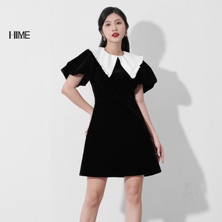 Đầm mini tay bồng phối cổ bản to hime h020