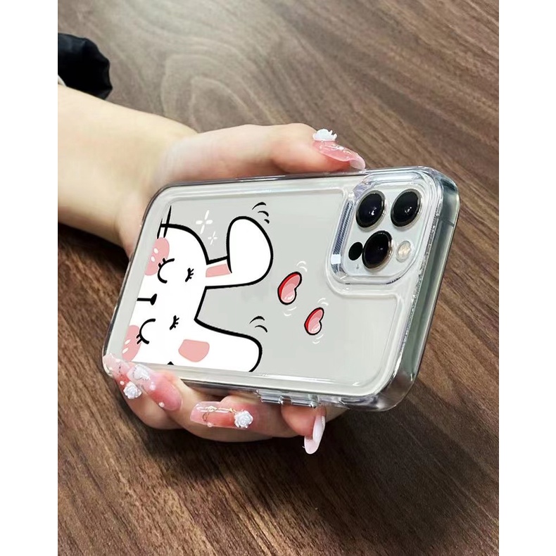 Ốp Điện Thoại Silicon TPU Mềm Trong Suốt In Hình Thỏ Dễ Thương Cho IPhone 14 13 11 12 Pro XS Max XR X 8 7 6S Plus