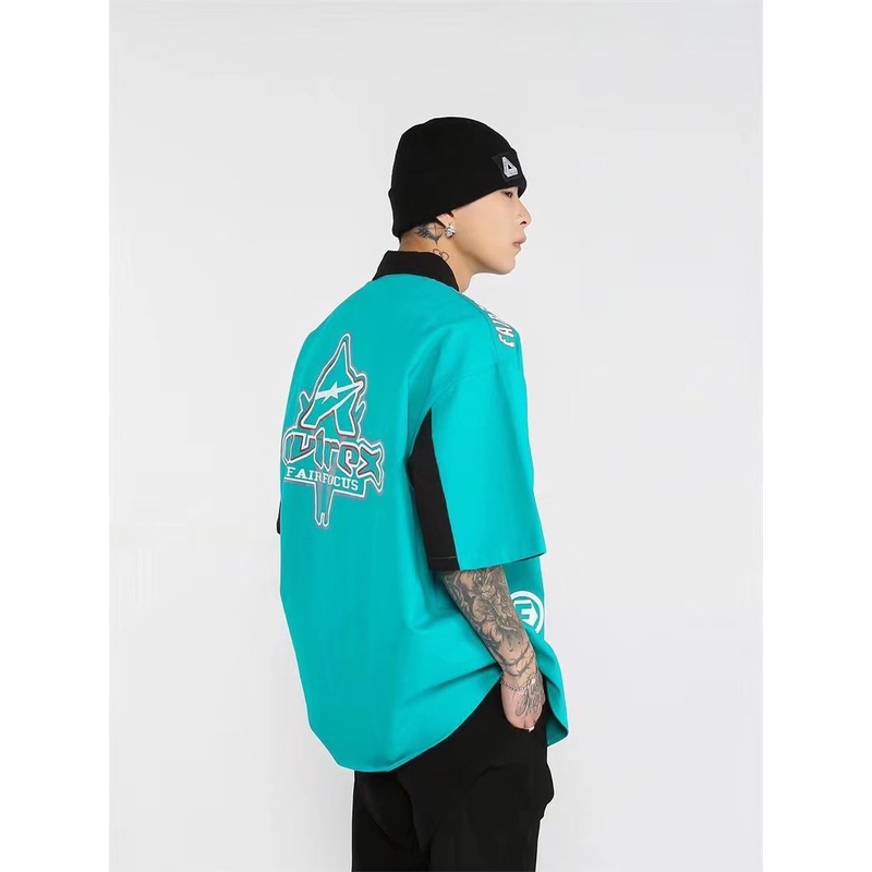 Áo Sơ Mi Tay Ngắn Dáng Rộng Phong Cách Hip hop Đường Phố Mỹ Thời Trang Mùa Hè Mới Cho Nam Và Nữ