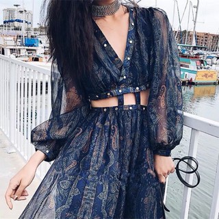 Order - ĐẦM VOAN CHIFFON HOẠ TIẾT BOHO ( Ảnh thật ở cuối )