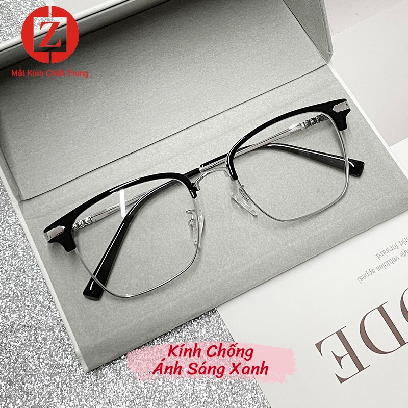 Kính Thời Trang Club Master sẵn tròng 0 độ chống ánh sáng xanh bản Hàn dành cho Nam nữ,mã H1177