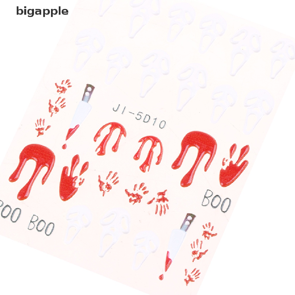 1 Miếng Dán Trang Trí Móng Tay Hình Mặt Nạ Môi Kinh Dị 5D