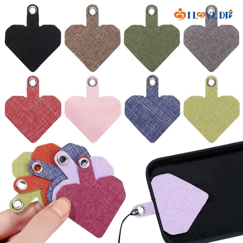 Dây Đeo Điện Thoại / Thẻ / Đệm Hình Trái Tim Nhiều Màu Chống Trầy Xước Có Thể Tháo Rời