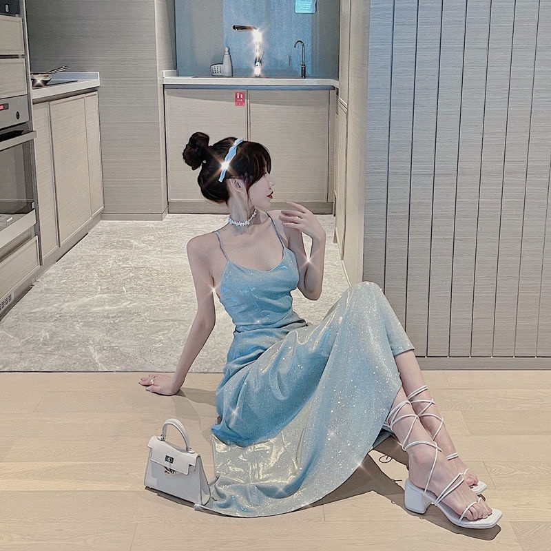 Đầm Hai Dây Mùa Xuân 2023 Dáng Dài Ôm Sát Quyến Rũ Phong Cách Pháp Sang Trọng Niche Thiết Kế Cao Cấp Có Thể Tùy Chỉnh Tương Tự Quyến Rũ Cùng Phong Cách