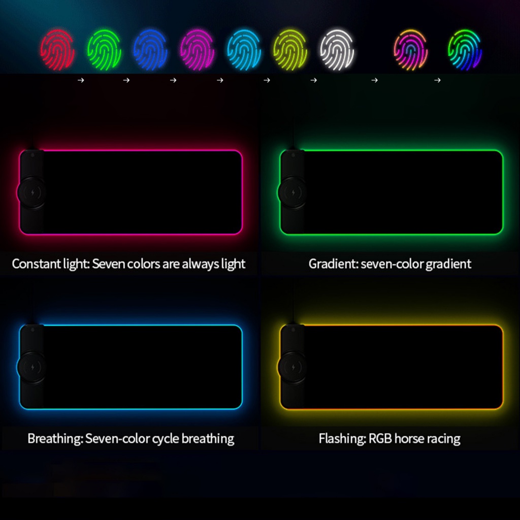 Tấm Lót Chuột Và Bàn Phím Không Dây 15W RGB K9186 Họa Tiết Hoa Hướng Dương Dành Cho Game Thủ