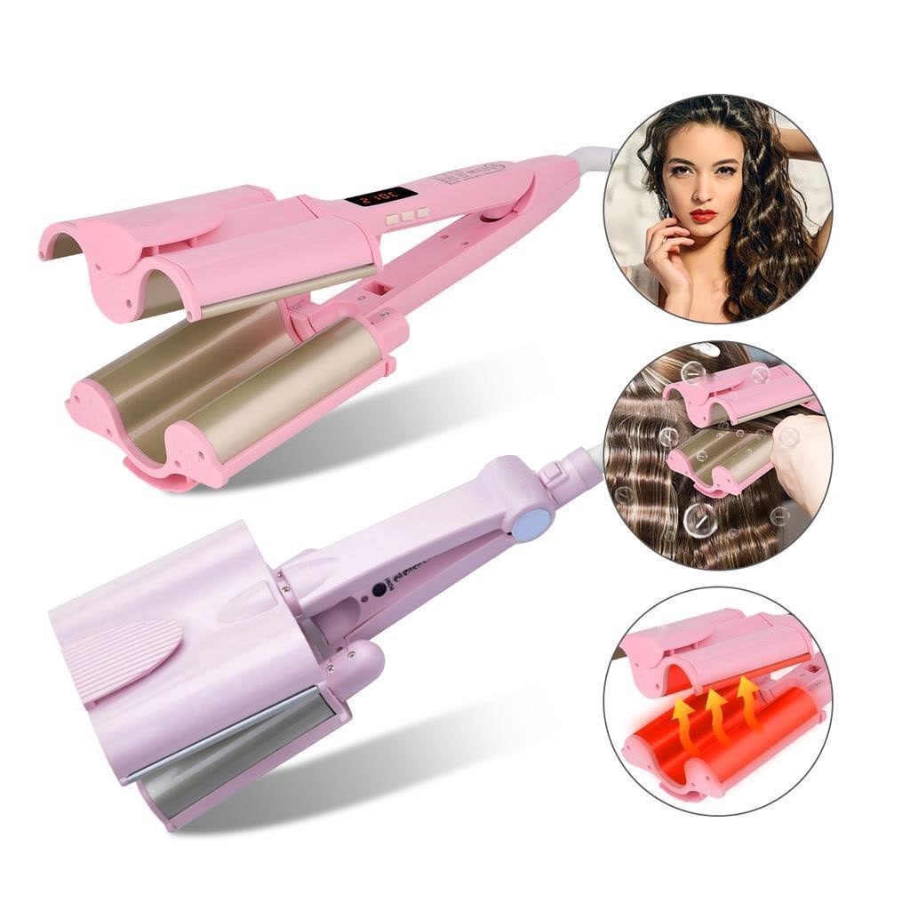 Máy uốn tóc tự động chất liệu gốm sứ có thể điều chỉnh nhiệt độ dây tinh thể lỏng đường kính 32mm không làm đau tóc