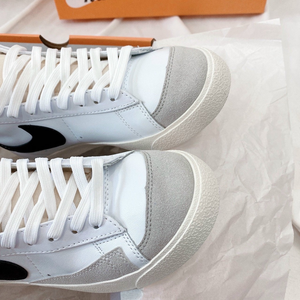 Giày thể thao_Nik,,,e Blazer Mid low Giày sneaker Nam Nữ Trắng Đen Cổ Cao Thể Thao Full Box Bill