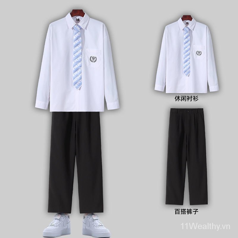 Áo vest phong cách đại học đồng phục học sinh phối một bộ quần tây Áo Len Nam dk nữ trang phục lớp mẫu cơ bản jk thu đông