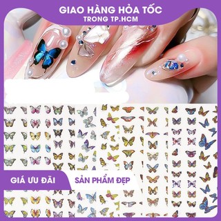 Sticker dán móng nail bướm lấp lánh rainbow 1020