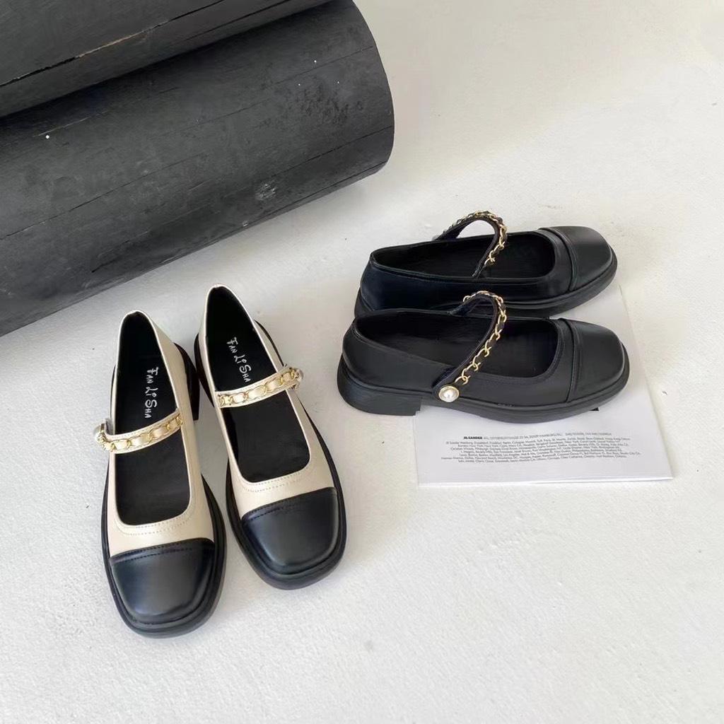 Giày búp bê nữ, Giày lười búp bê phối xích hàn quốc thời trang nữ BB88 ANN_Official