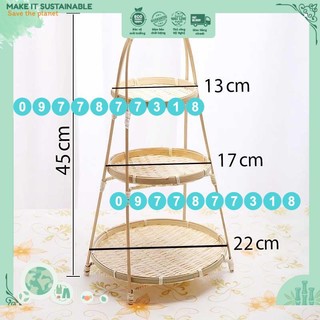 Kệ tre trang trí, các loại, 1 tầng, 2 tầng, 3 tầng, để hoa quả, bày ban thờ ông địa, làm oản nghệ thuật, tết