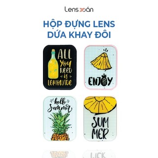 Hộp đựng kính áp tròng 2 đôi LENS XOẮN hộp bao gồm dụng cụ chăm sóc mắt QUẢ DỨA