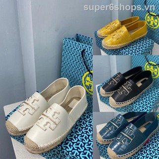 Tory burch giày canvas nửa đế cổ điển quấn rơm đơn giản cho nữ