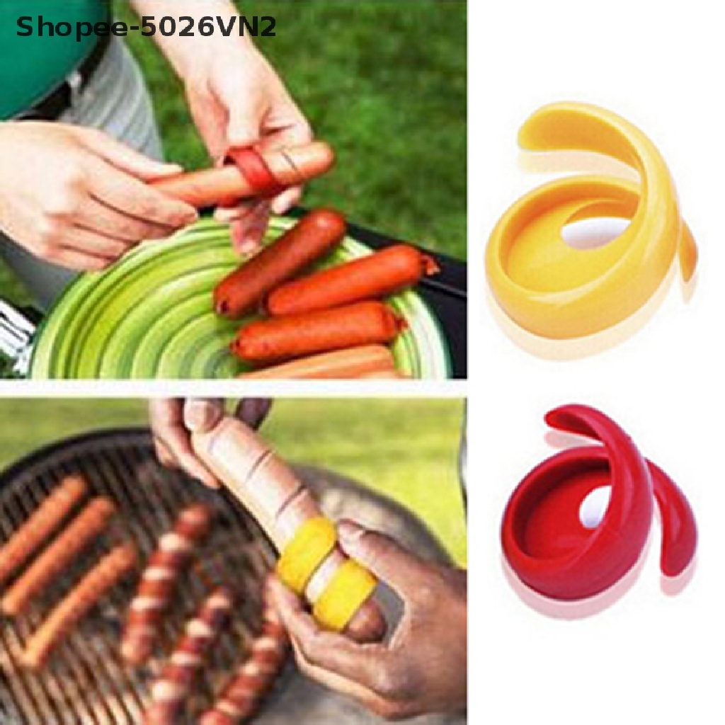 Set 2 Dụng Cụ Cắt Xúc Xích Xoắn Ốc Bằng Nhựa Tiện Lợi Dành Cho Cún Cưng