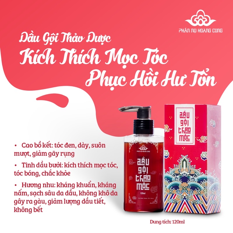 Dầu Gội Thảo Mộc Phấn Nụ Hoàng Cung 120ml