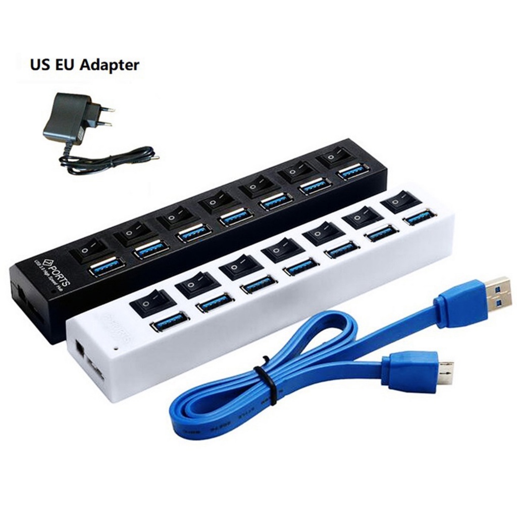 Bộ Chia 7 Cổng USB 3.0 Họa Tiết Hoa Hướng Dương Kèm Công Tắc Tiện Dụng Cho Máy Tính