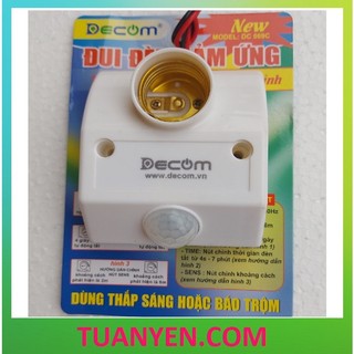 Đuôi đèn cảm ứng hồng ngoại decom dc 069c, đuôi e27.