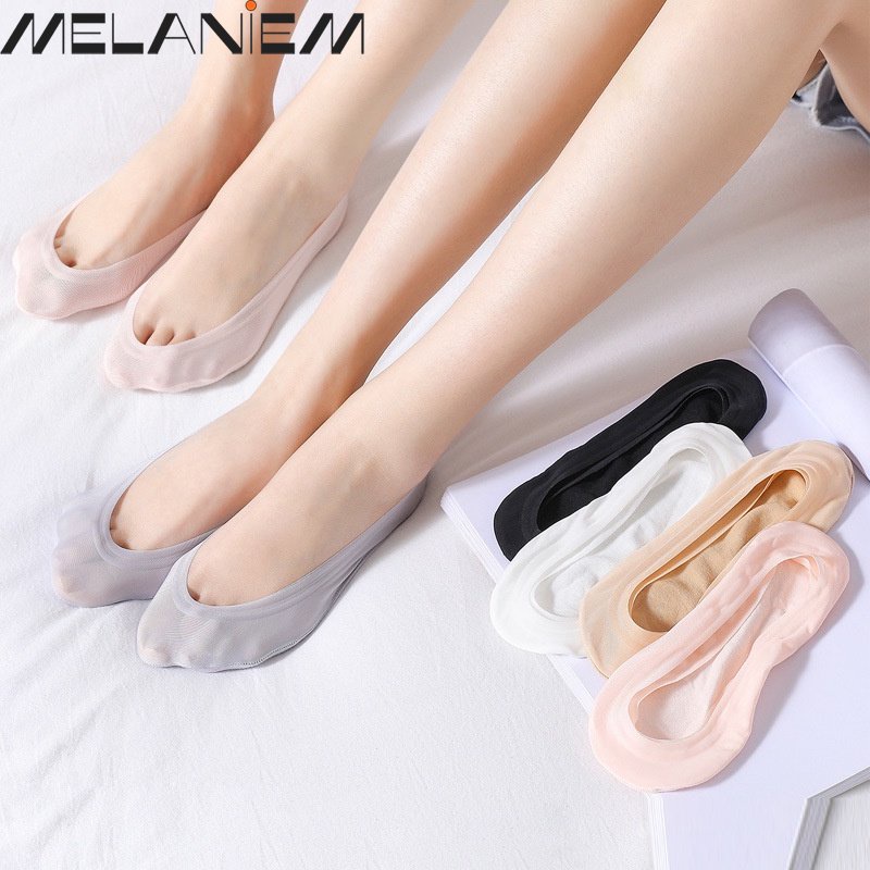 1 Đôi Vớ Cotton Lụa Lạnh Mỏng Mềm Mại Thoải Mái Chống Trượt Thoáng Khí Thời Trang Mùa Hè Cho Nữ