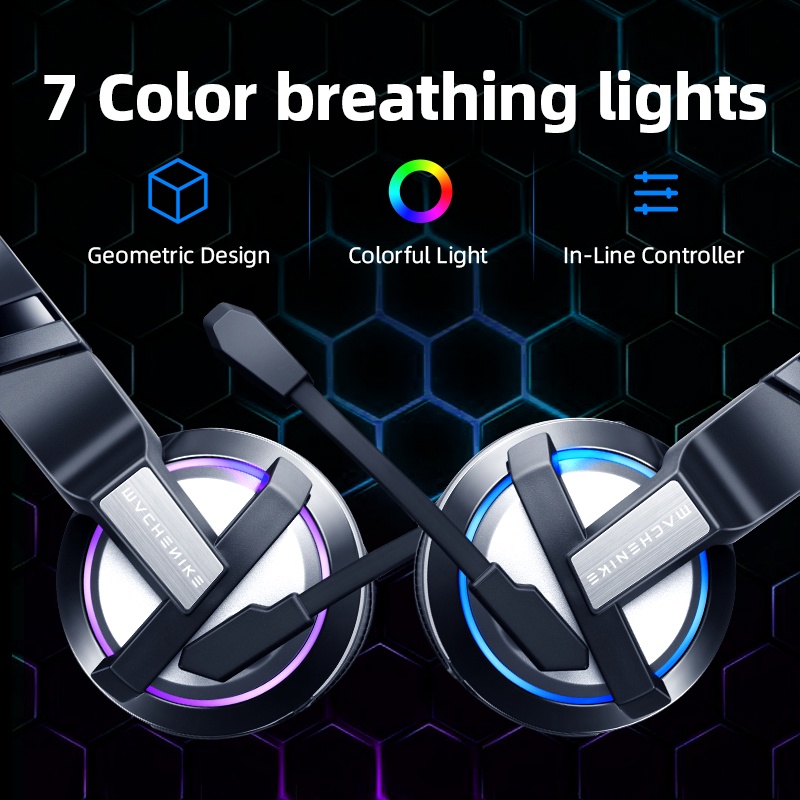 Tai Nghe Trùm Đầu Chơi Game Có Dây USB Kèm Micro Chống Ồn Mache Nike H300