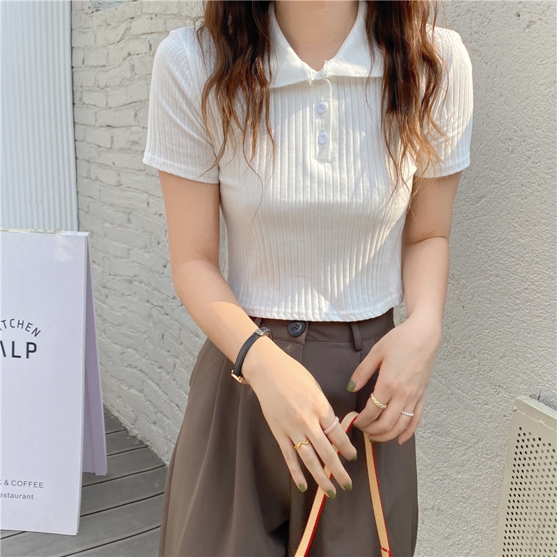 Áo thun SUXI tay ngắn dáng ôm thời trang mùa hè xinh xắn cho nữ