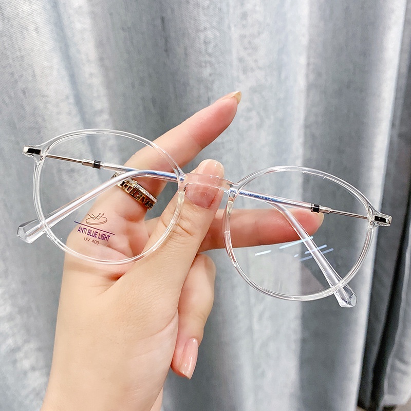 Mắt Kính TR90 Gọng Tròn Chống Ánh Sáng Xanh Phong Cách Hàn Quốc Cho Nam Nữ