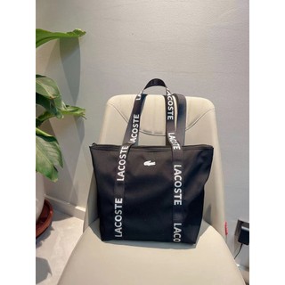 Lacoste túi tote đeo vai chất liệu canvas kích cỡ lớn 2023