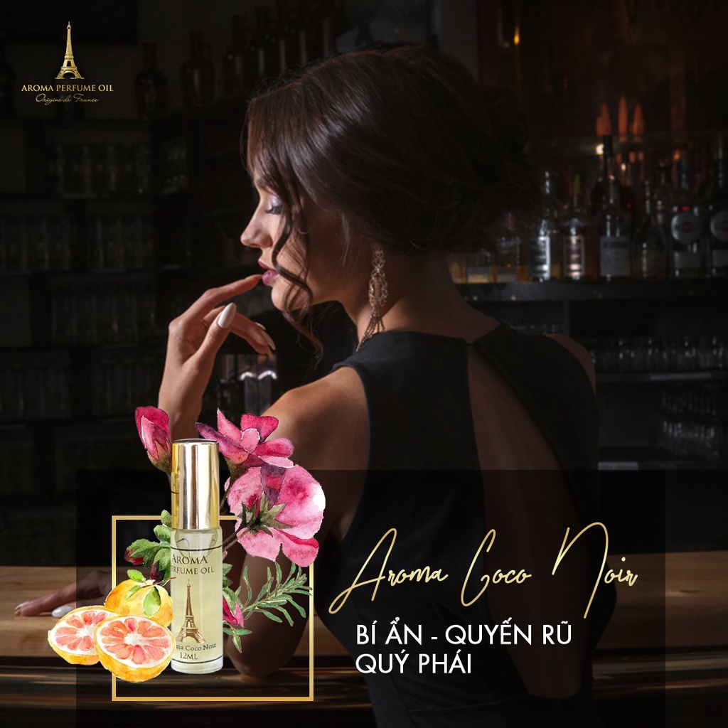 Nước Hoa Pháp Aroma Coco Noir Nữ Tính, Tươi Mát, Gợi Cảm - 12ml