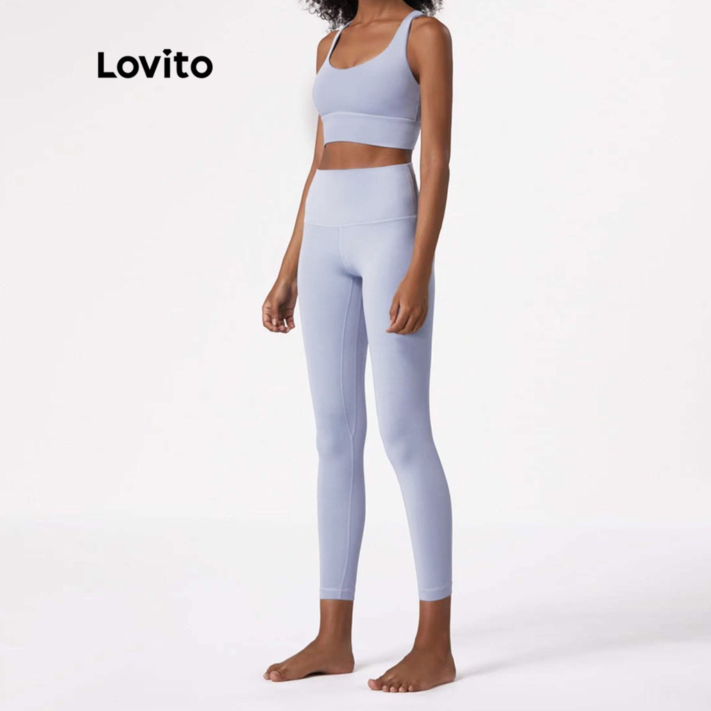 (Vật phẩm thiết yếu) Quần Legging Thể Thao Lưng Cao Màu Trơn Thời Trang Mùa Hè