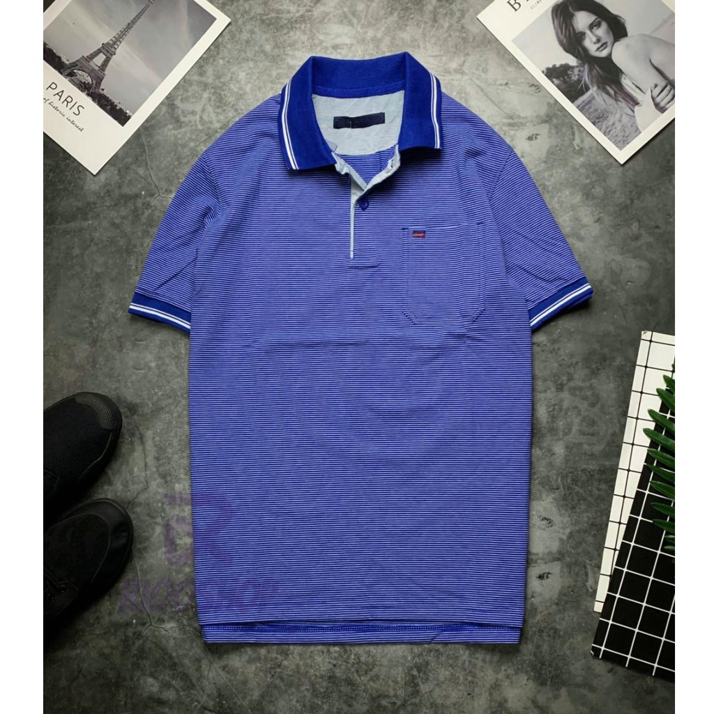 Áo thun nam trung niên có túi, áo polo cho người trung niên, vải cotton 100, dày dặn, đơn giản RIOOSHOP RCP004