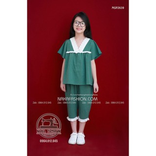 Bộ đồ cổ v - quần lửng - msp 2639