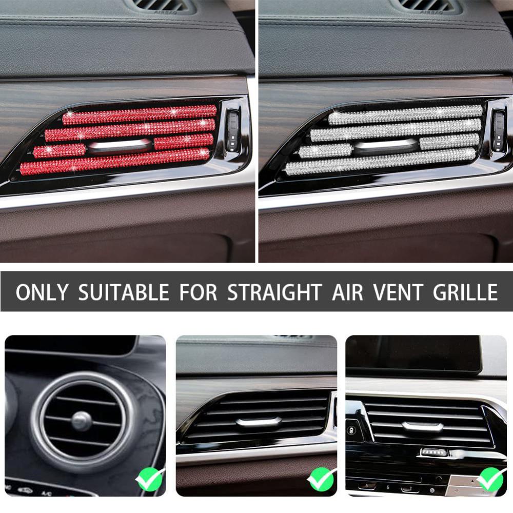 1 Miếng Dán Trang Trí Lỗ Thông Gió Xe Hơi Hình Chữ U Đính Đá M8W8