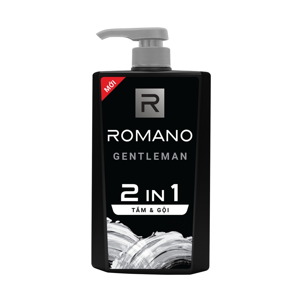 Tắm gội 2 in 1 Romano hương nước hoa chai 650g