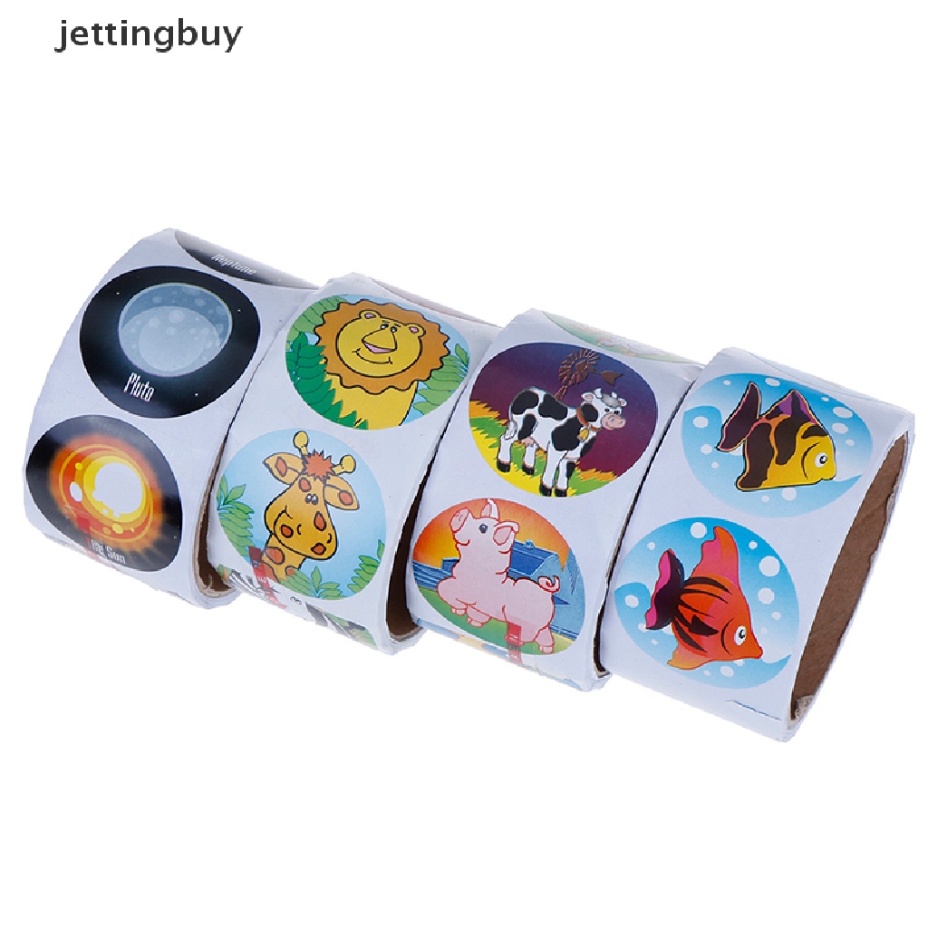 Bộ 100 Miếng Dán Hình Động Vật Hành Tinh Dùng Trang Trí Hộp Bánh DIY