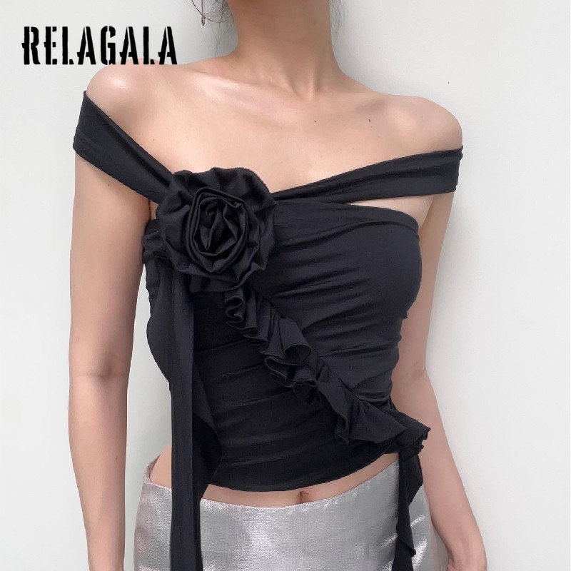 Relagala Áo Sát Nách Màu Trơn Họa Tiết Hoa Ba Chiều Thời Trang 2023 Cho Nữ | BigBuy360 - bigbuy360.vn