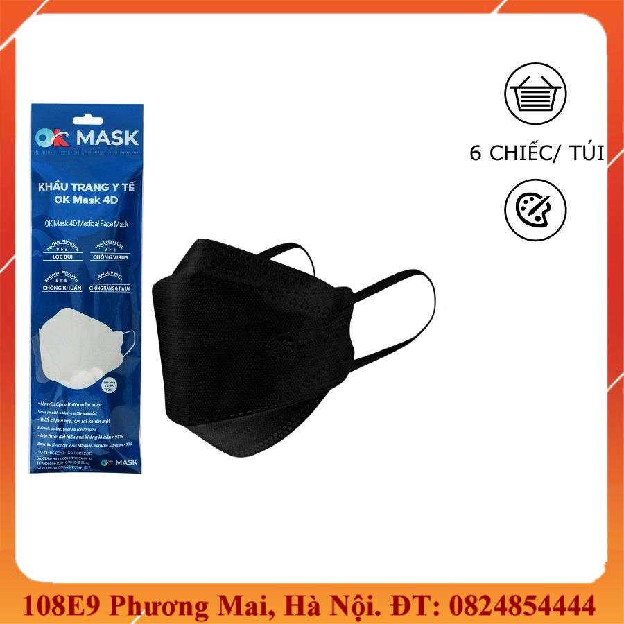 (Hàng quà tặng không bán)Khẩu Trang Y Tế 4D Ok Mask Theo Thiết Kế Kf94, Đạt Chuẩn Kháng Khuẩn (6 Chiếc/Túi)