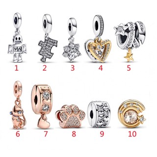 Pandora mặt dây chuyền bạc 925 hình chân mèo robot dễ thương