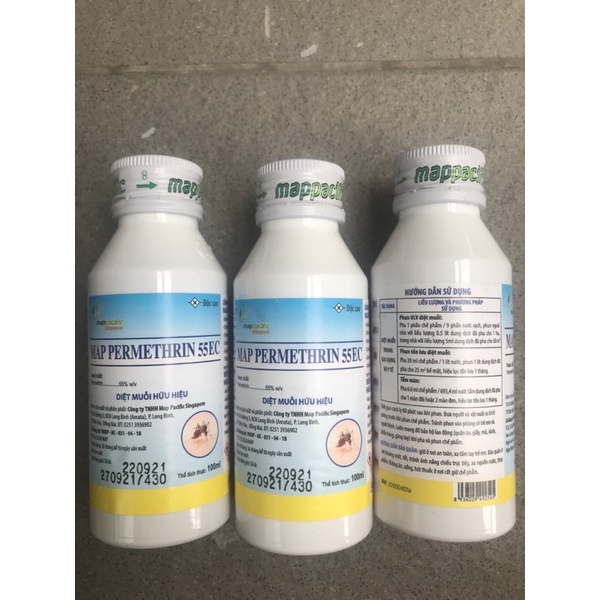 Chế phẩm sinh học Map Permethrin 55EC( 100ml) diệt muỗi, tẩm màn hiệu quả an toàn