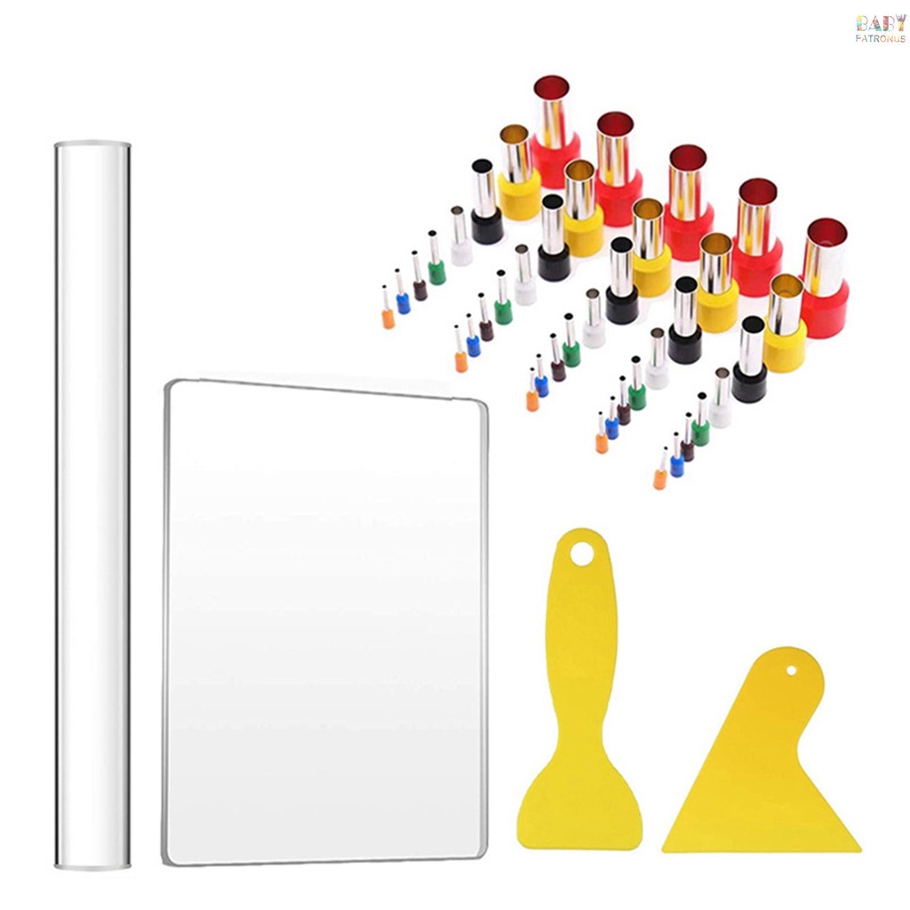 Bộ 44 Dụng Cụ Cắt Đất Sét Hình Tròn Mini Bằng Nhựa Acrylic Kèm Thanh Lăn Làm Đồ Gốm / Đất Sét DIY
