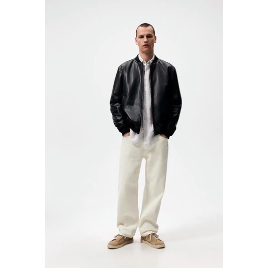 Order áo khoác auth tuồn ZARA của nam Áo khoác bomber giả da cổ đứng