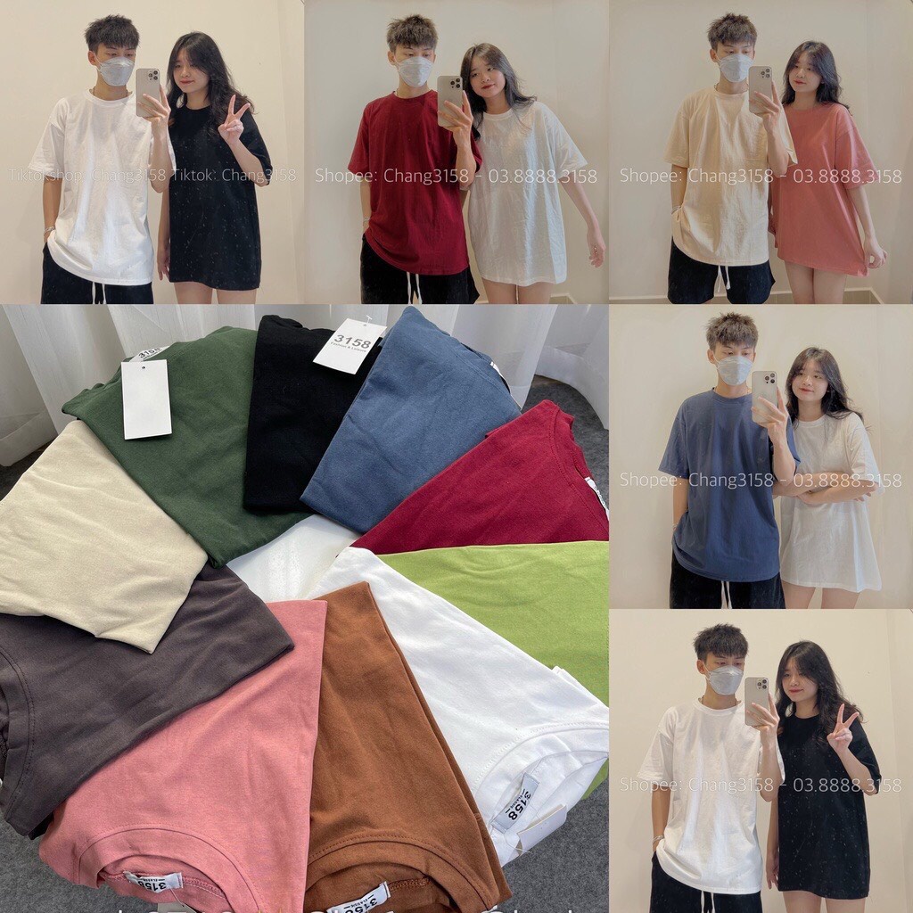 Áo Thun Trơn 3158,Áo Phông Chất Cotton Khô Dày Dặn