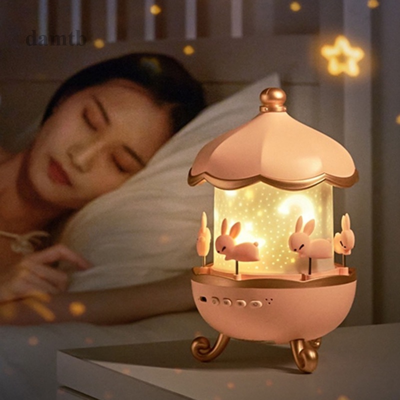 Hộp Nhạc Tích Hợp Đèn Ngủ Chiếu Ngôi Sao Dạng Xoay Sáng Tạo Dùng Làm Quà Tặng Sinh Nhật Cho Bé Gái