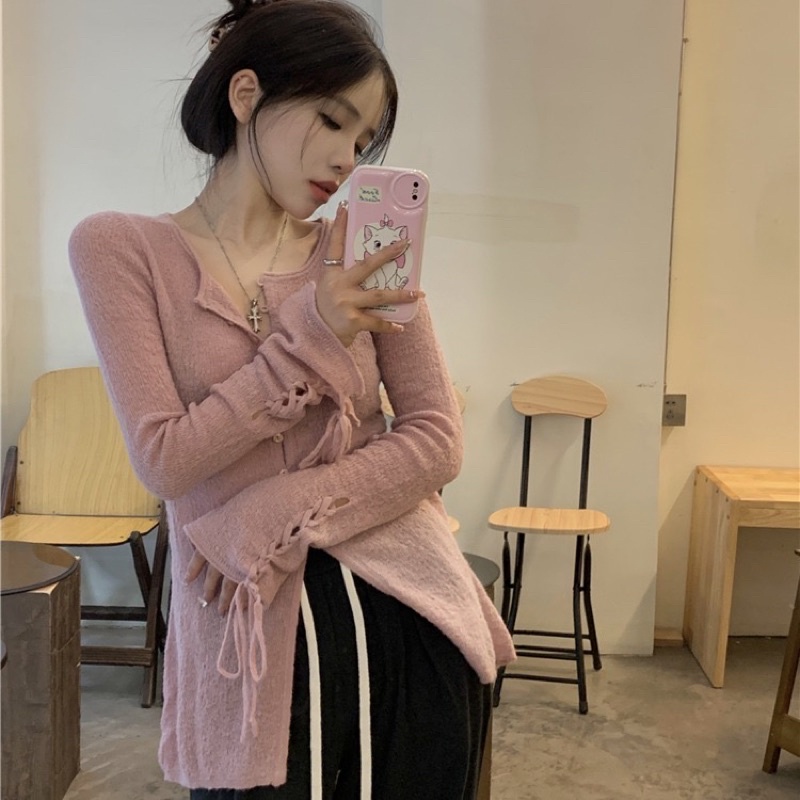 Áo body tay dây len mỏng